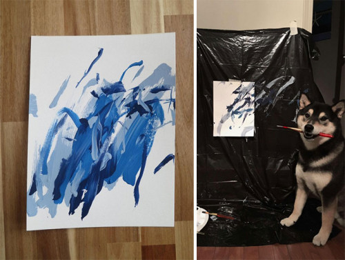 shiba inu paints abstract art hunter 3 5c25dc884ad9a 700